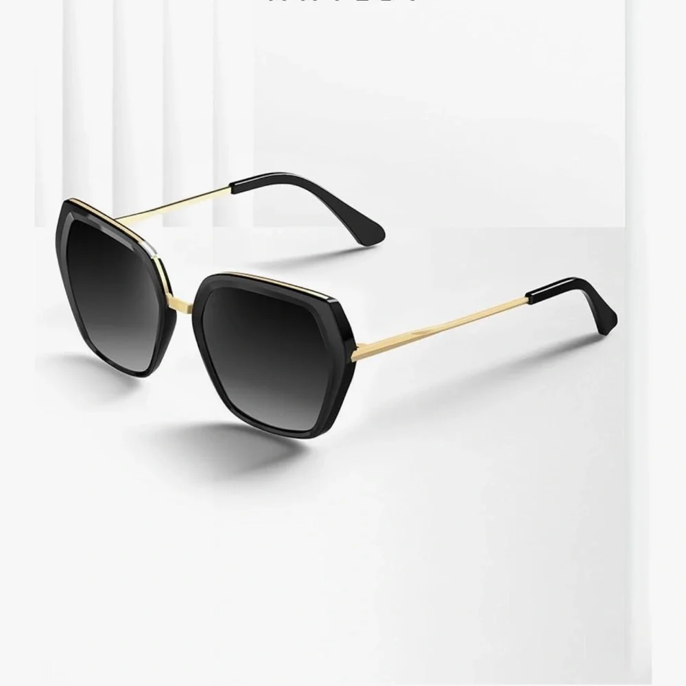 🆕 Black & Gold Oversized Square Women's Sunglasses - Picture 6 of 6